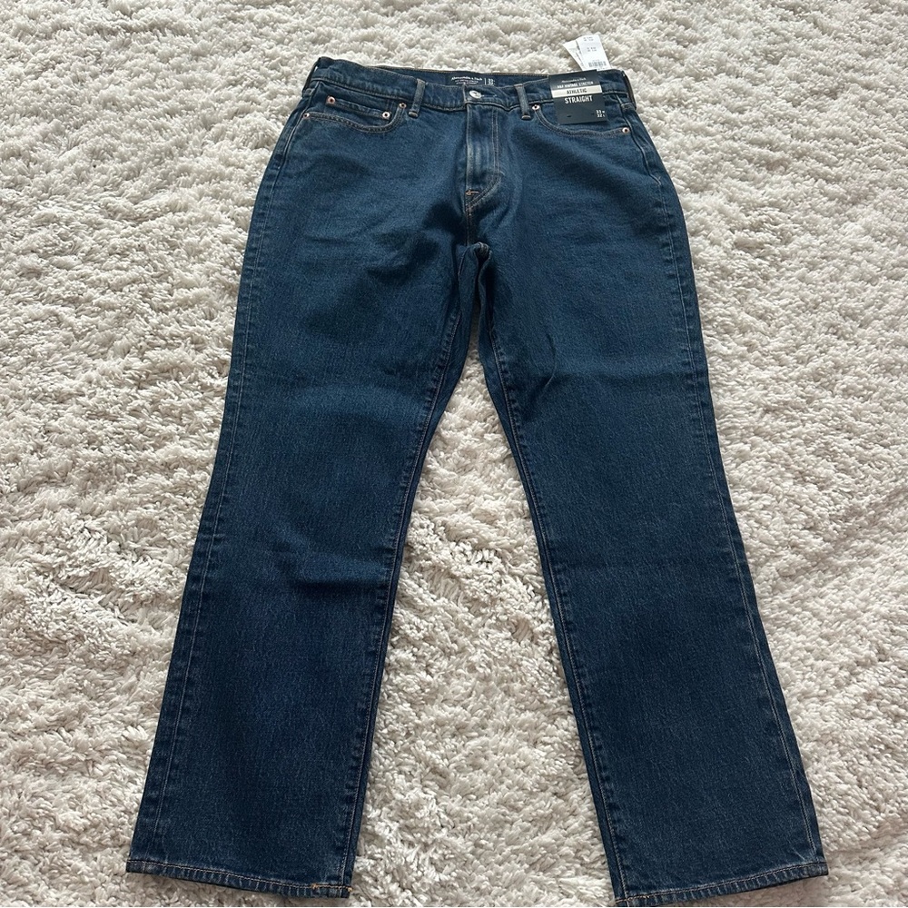 Abercrombie & Fitch Men’s Blue Straight Jeans 33/32